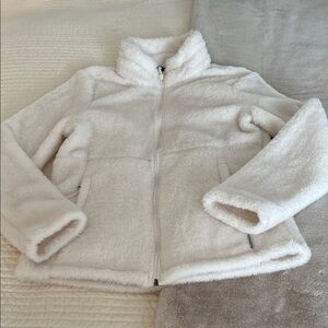 Avalanche Women’s Plush Fleece Lightweight Jacket Size S Cozy Plush Zip-Up Ivory